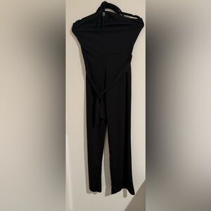 Women’s Younique Black jumpsuit strapless tie back Y2K